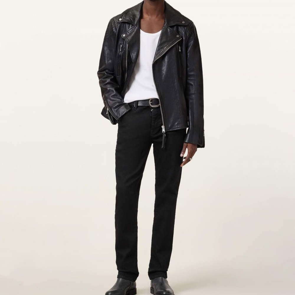 AllSaints Cigarette Men’s Black Slim Straight Jeans Grunge Rock W32X29